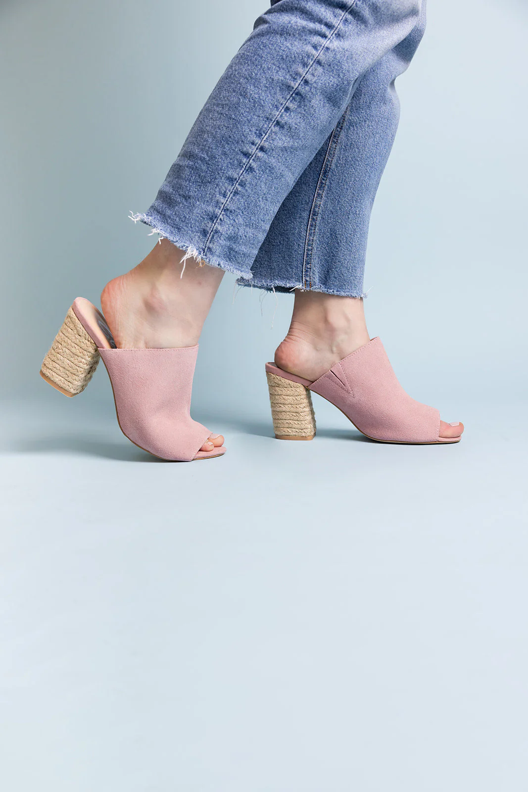 Helena Heeled Sandal in Ice Suede - Image 9