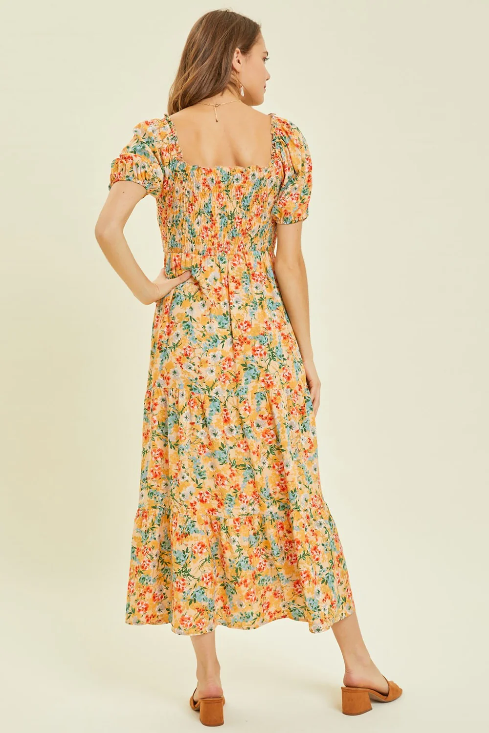 HEYSON Full Size Floral Smocked Tiered Midi Dress - Image 2
