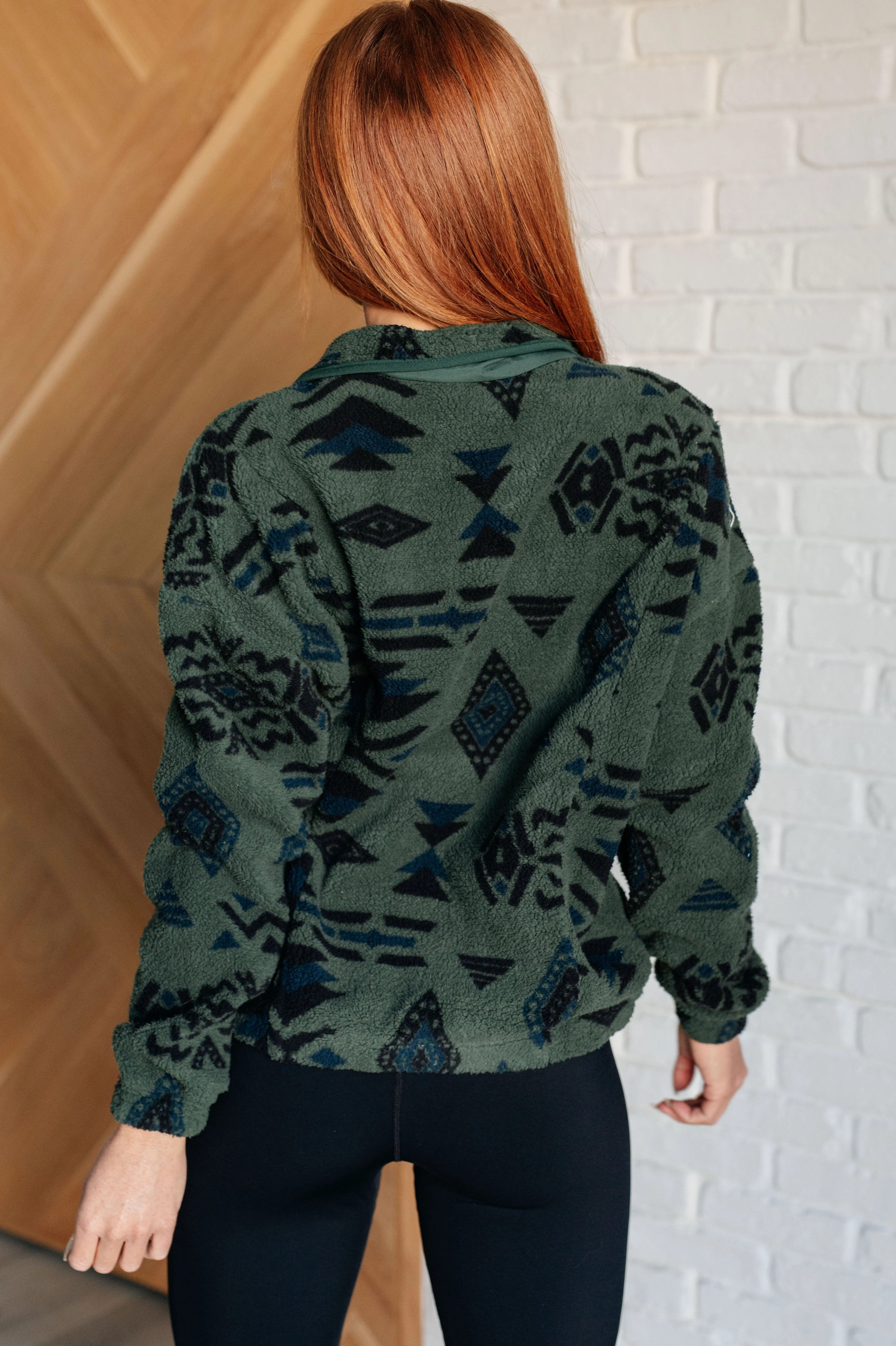 High Perspective Geometric Fleece Jacket - Image 8