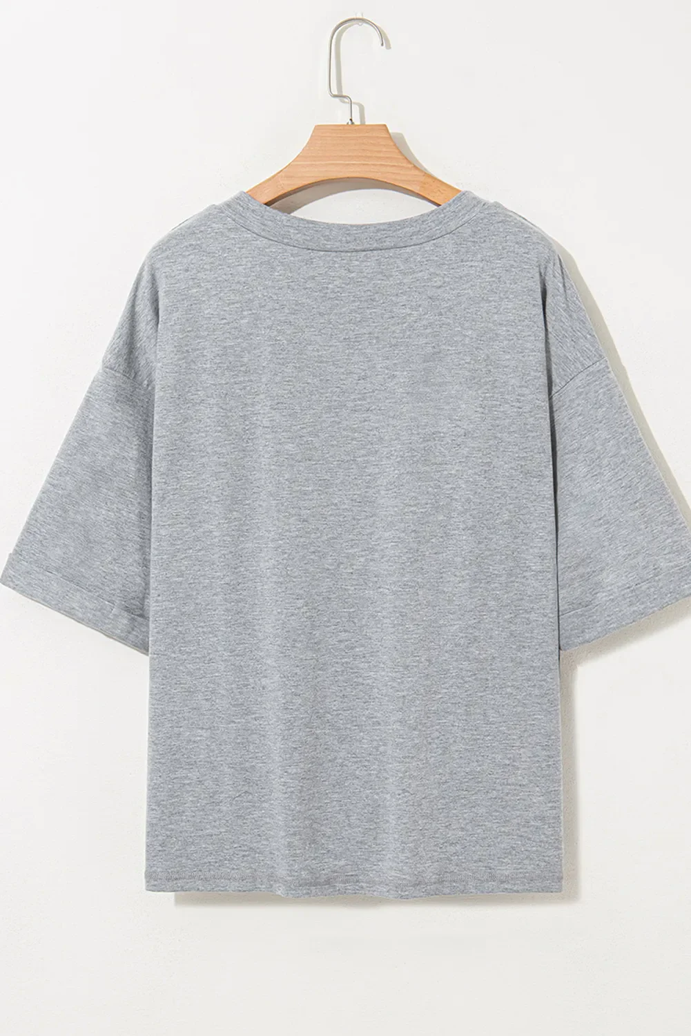 High Raglan Half Sleeve V Neck Oversized T Shirt - Image 9