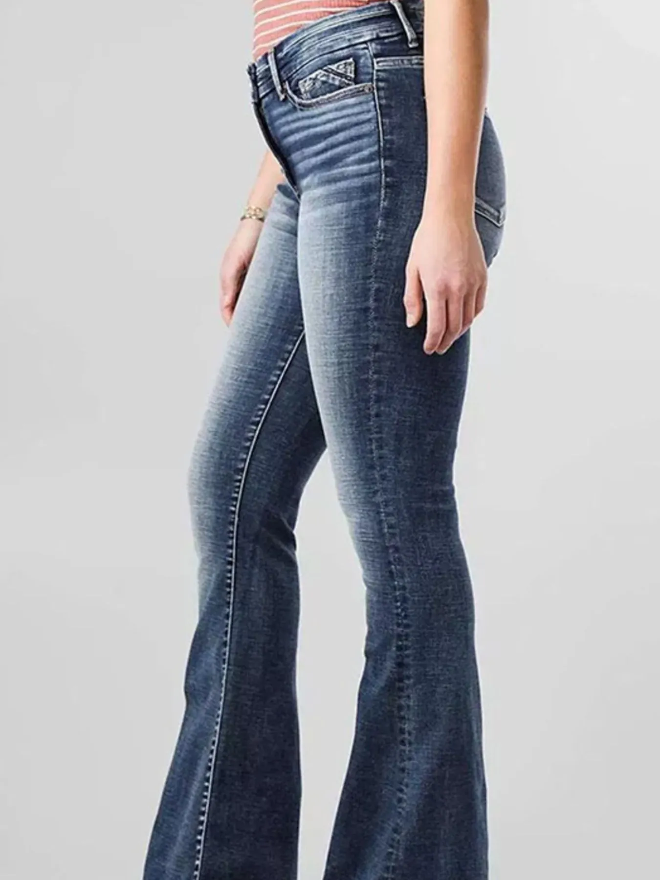 High-Rise Flare Gradient Wash Jeans - Image 2