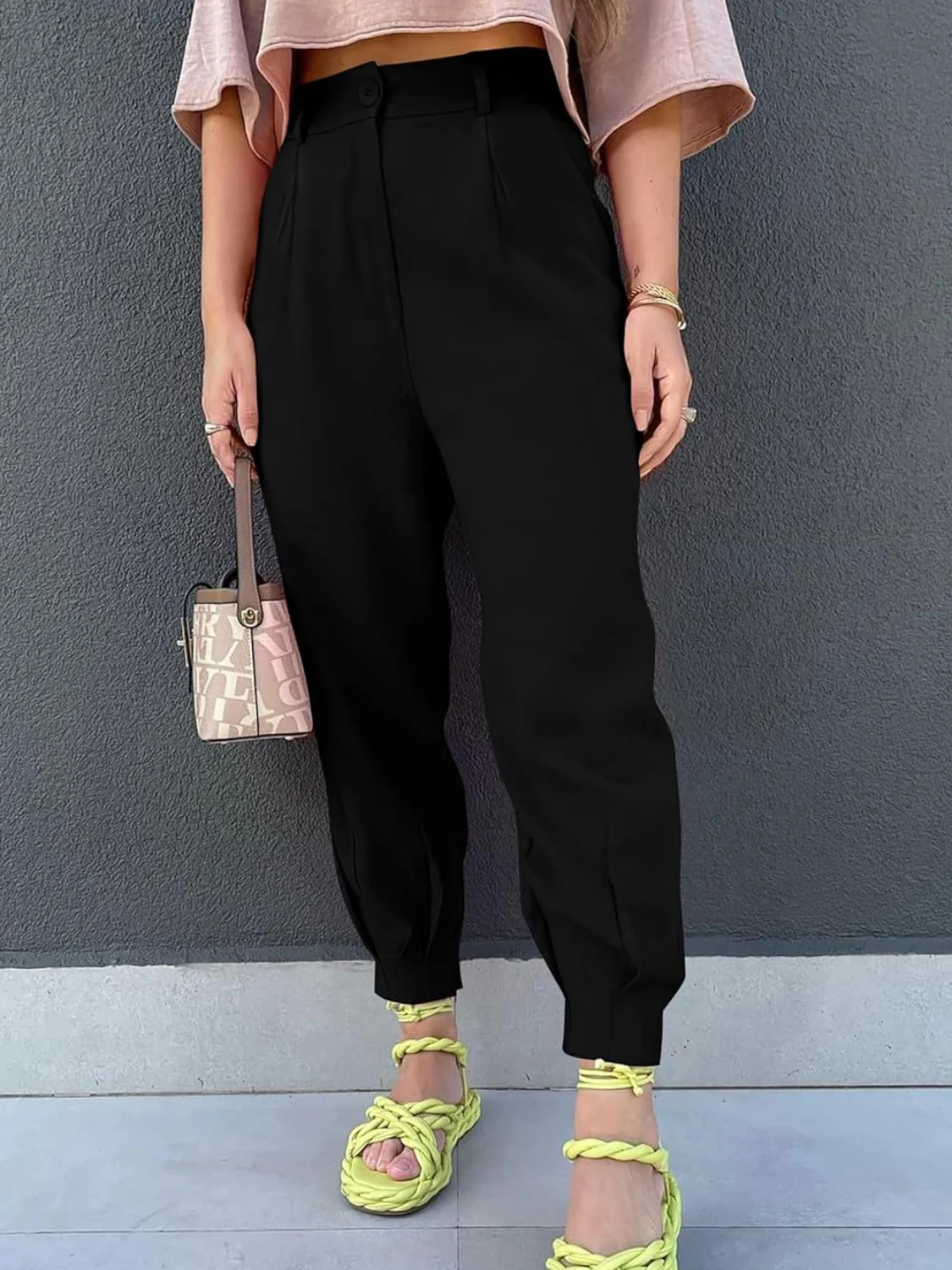 High Waist Cropped Pants - Image 7