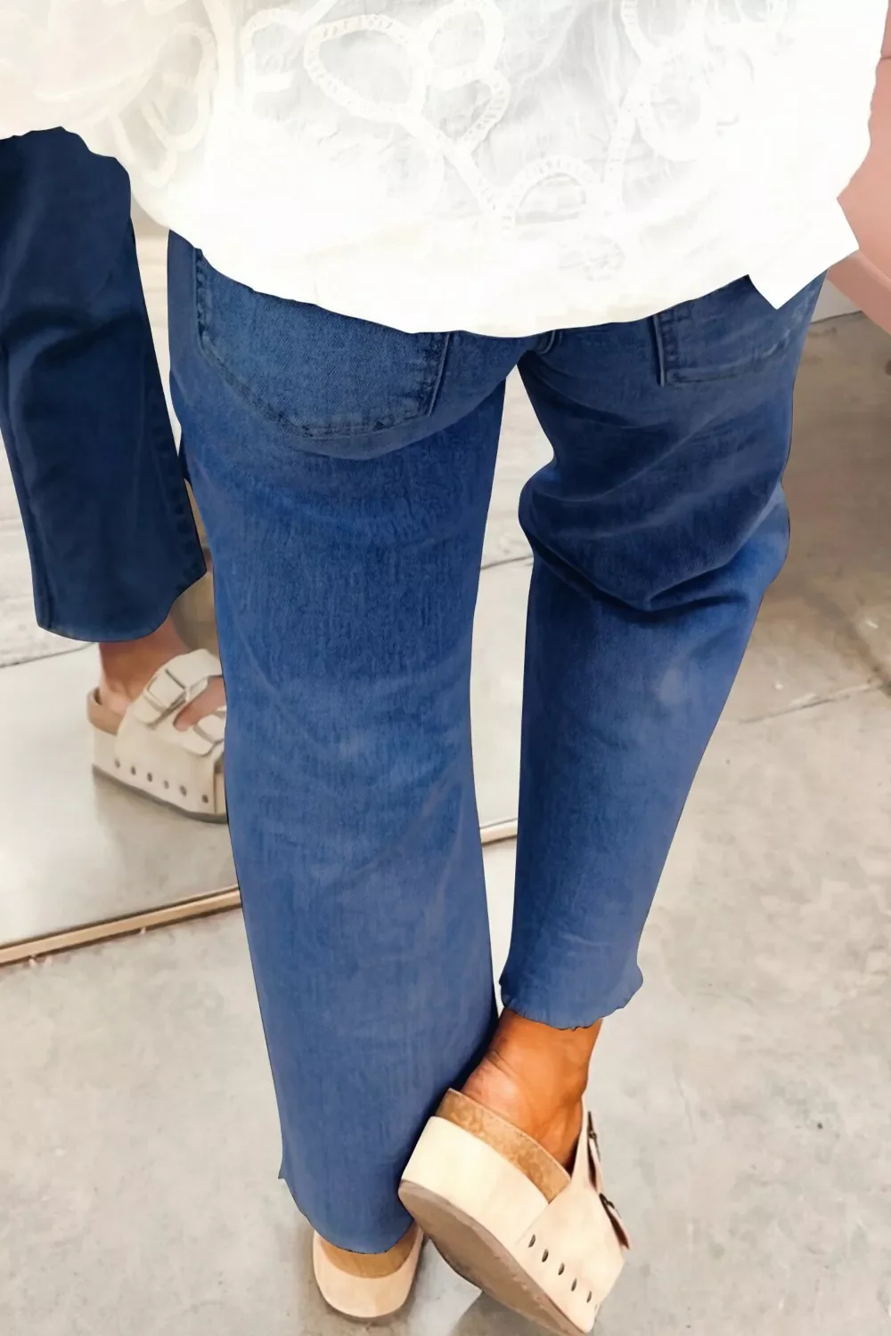 High Waist Straight Leg Jeans - Image 3