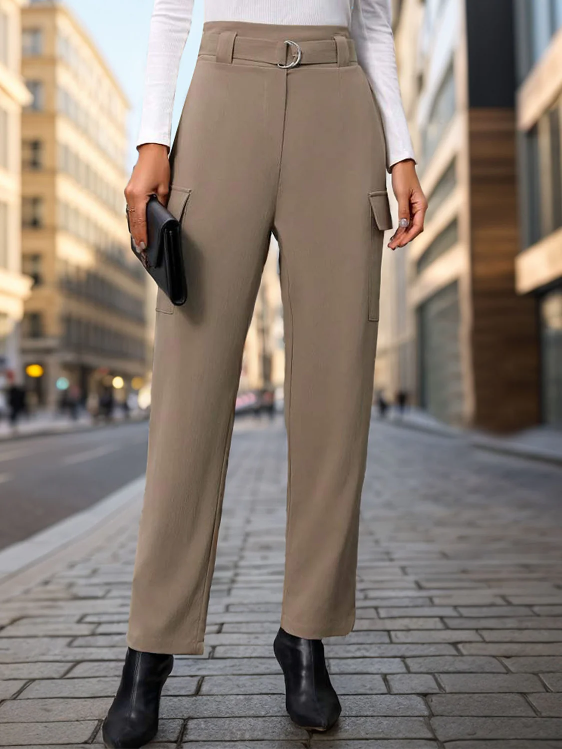 High Waist Straight Pants - Image 4