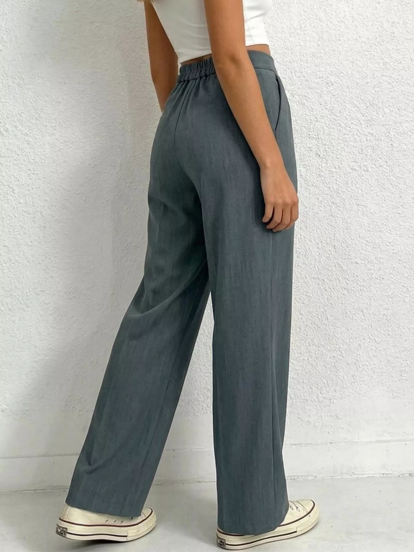 High Waist Wide Leg Pleated Pants - Image 5