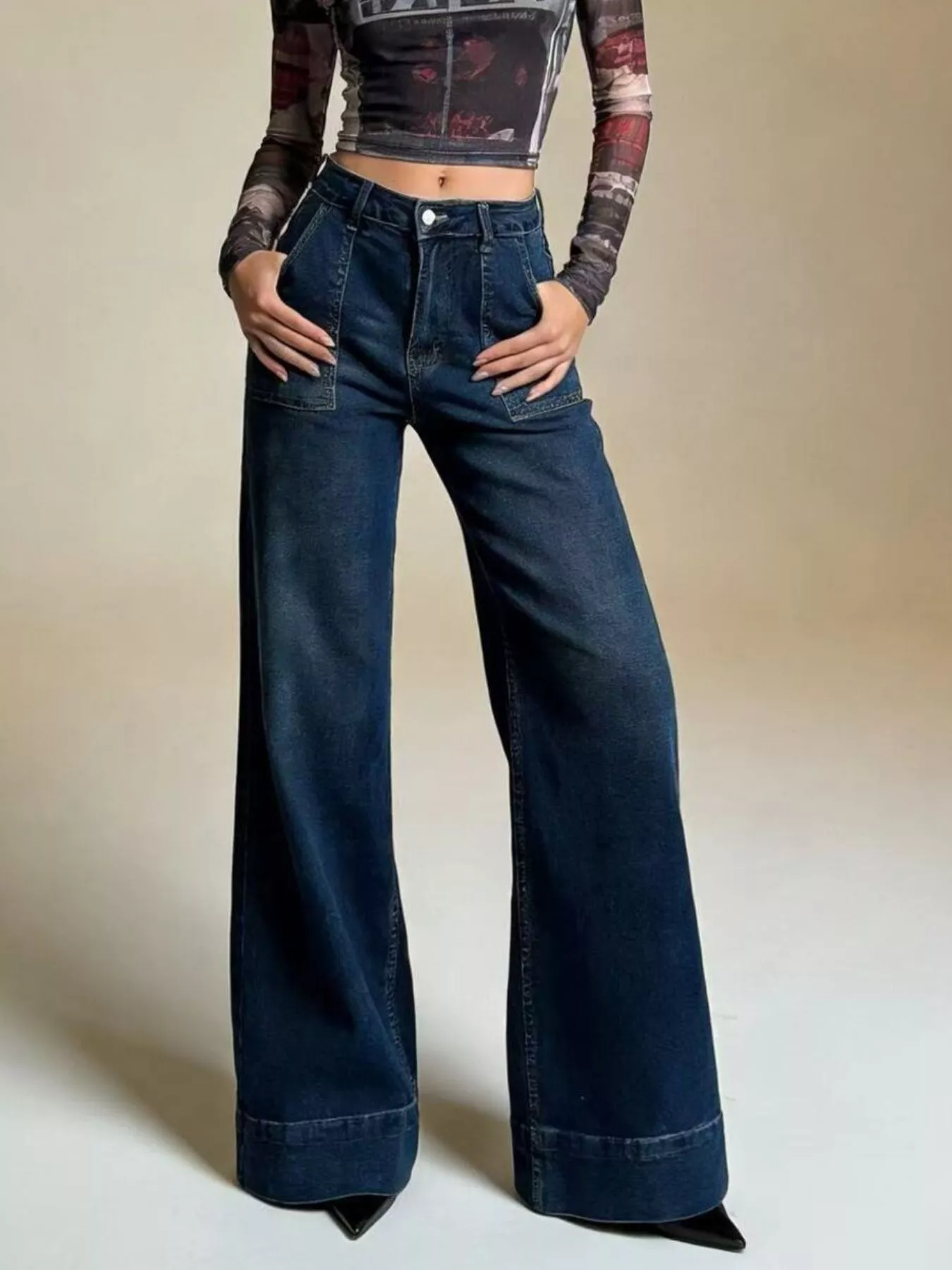 High-Waisted Flare Leg Jeans - Image 5