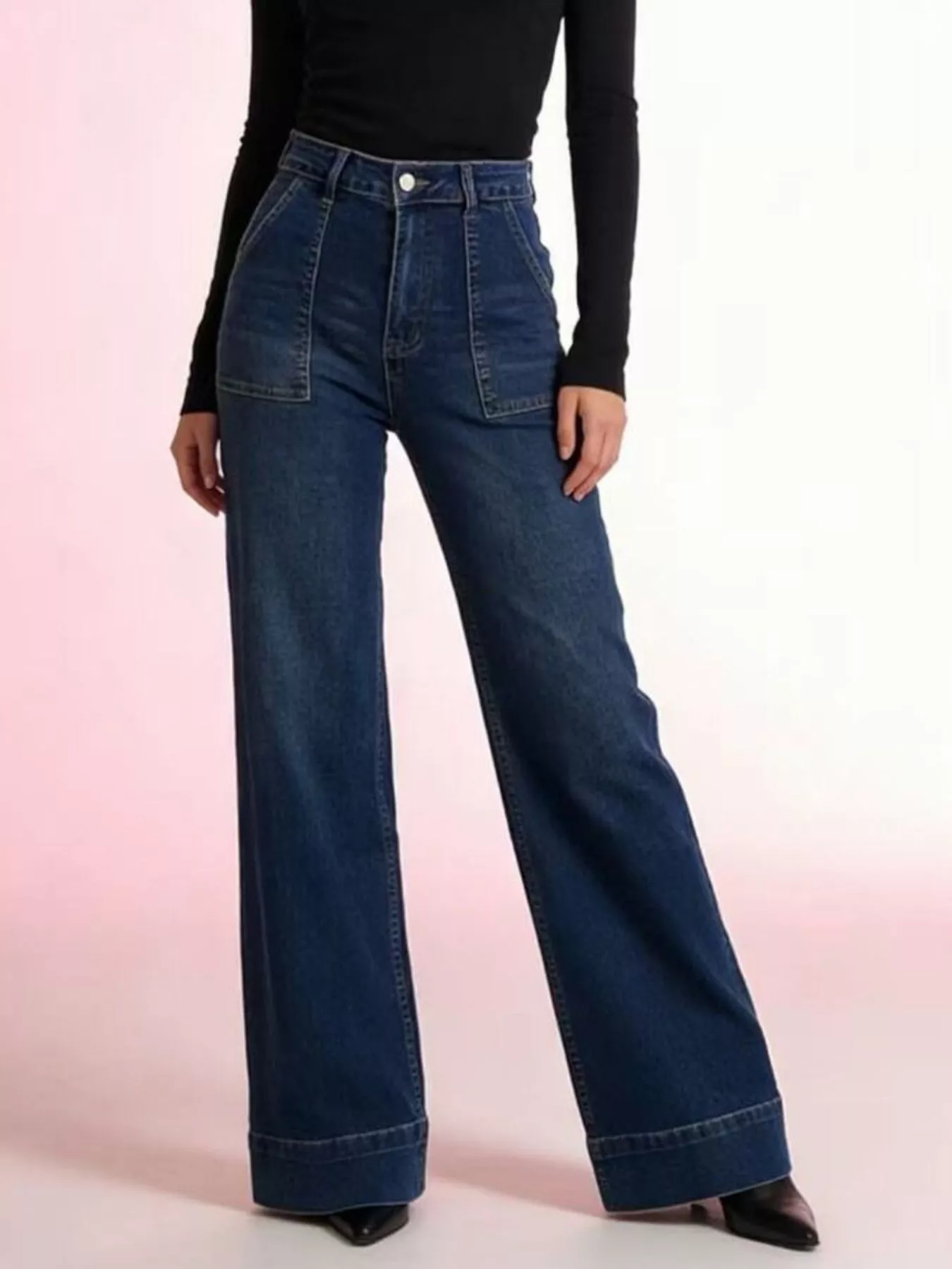 High-Waisted Flare Leg Jeans - Image 6