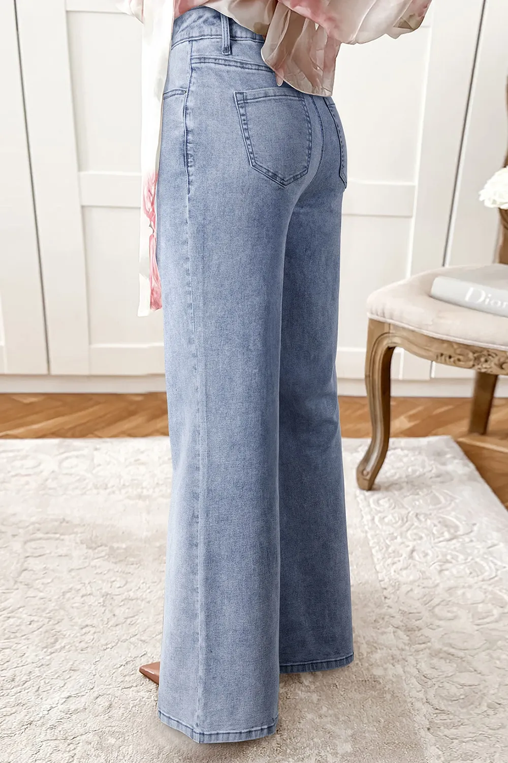 High-Waisted Wide Leg Flare Jeans - Image 2