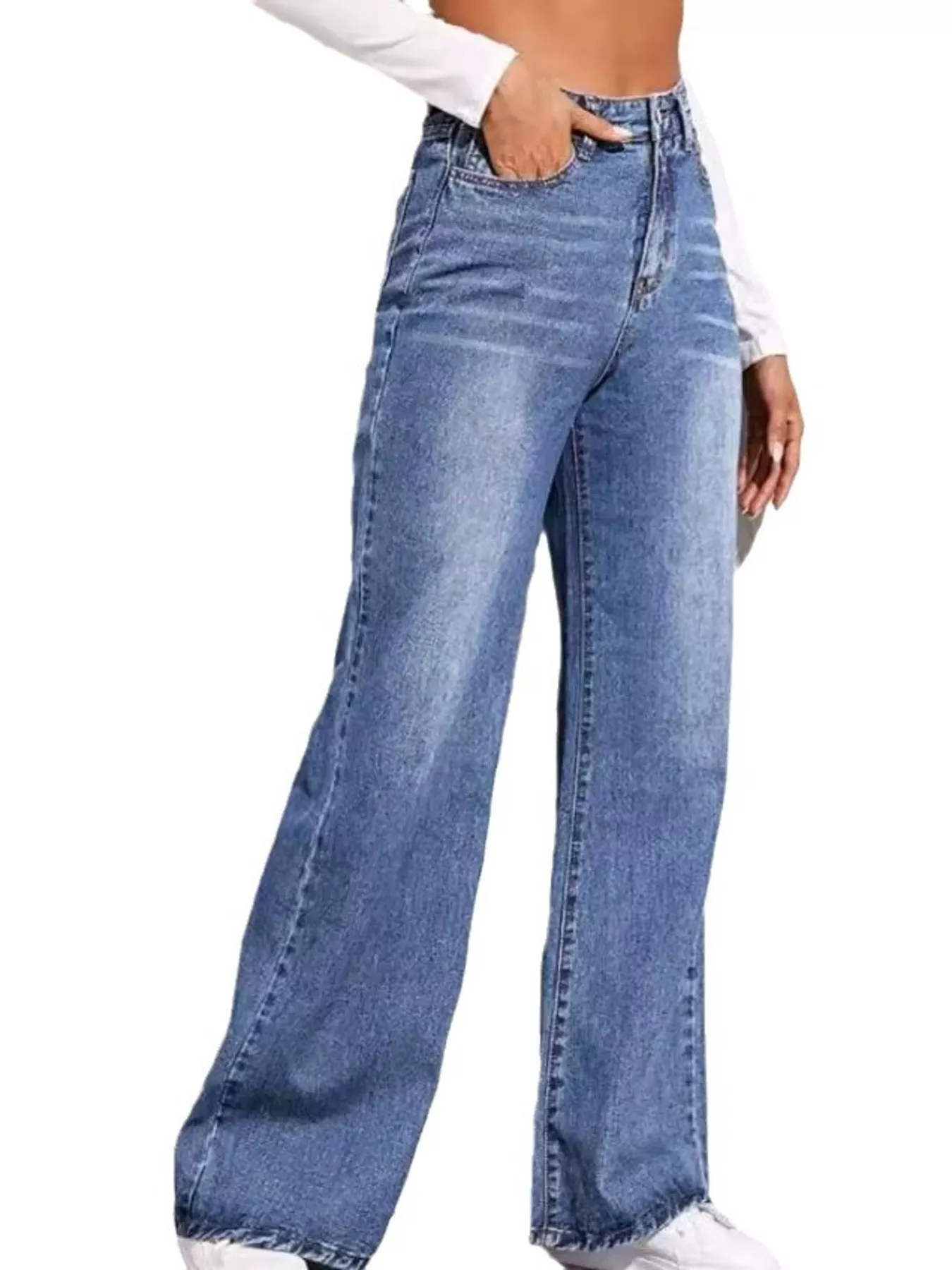 High-Waisted Wide Leg Jeans - Image 3