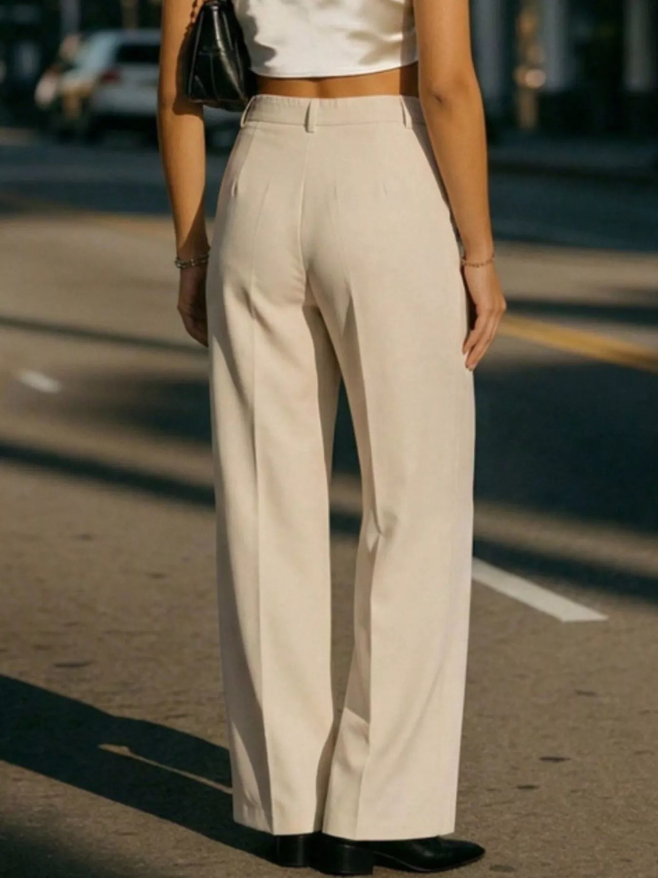 High-Waisted Wide-Leg Pleated Pants - Image 5