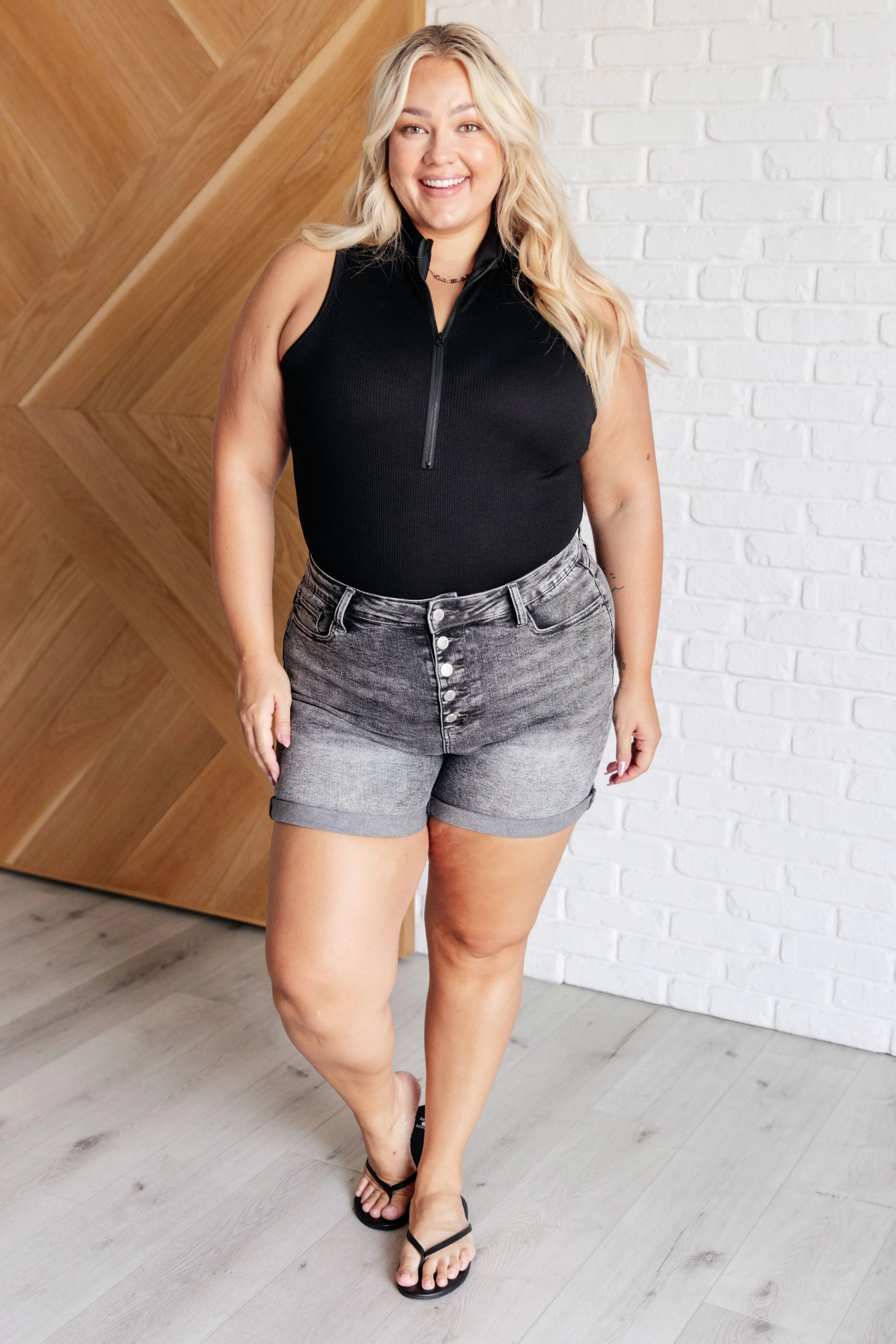 Higher and Higher Ribbed Zip Up Bodysuit - Image 4