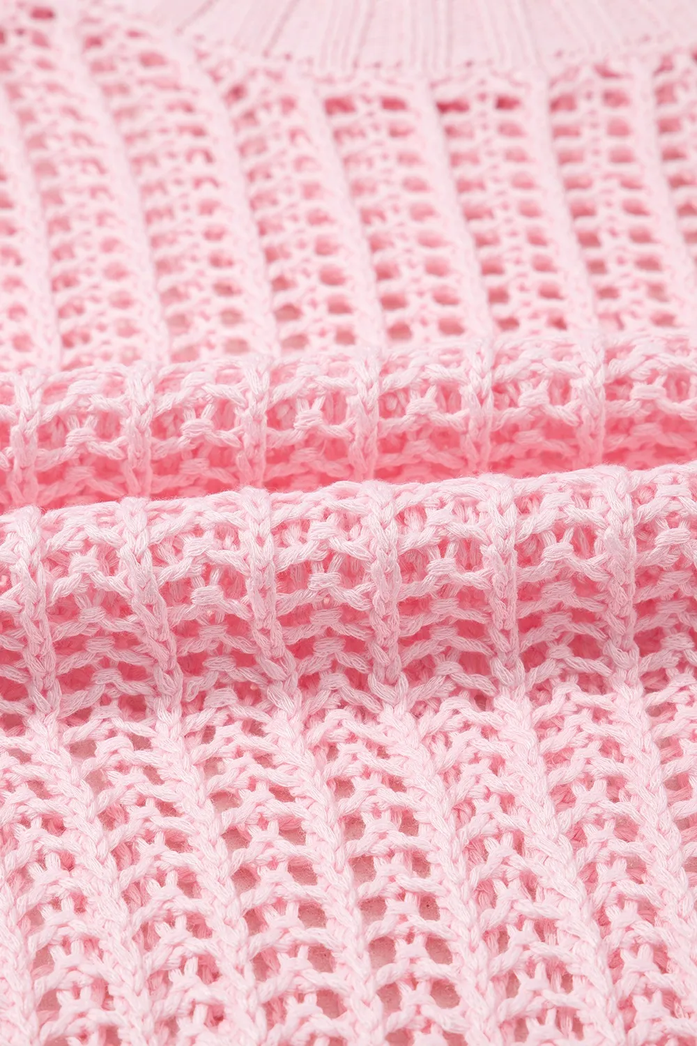 Hollow-out Crochet Side Tied Short Sleeve Knit Cover Up - Image 10