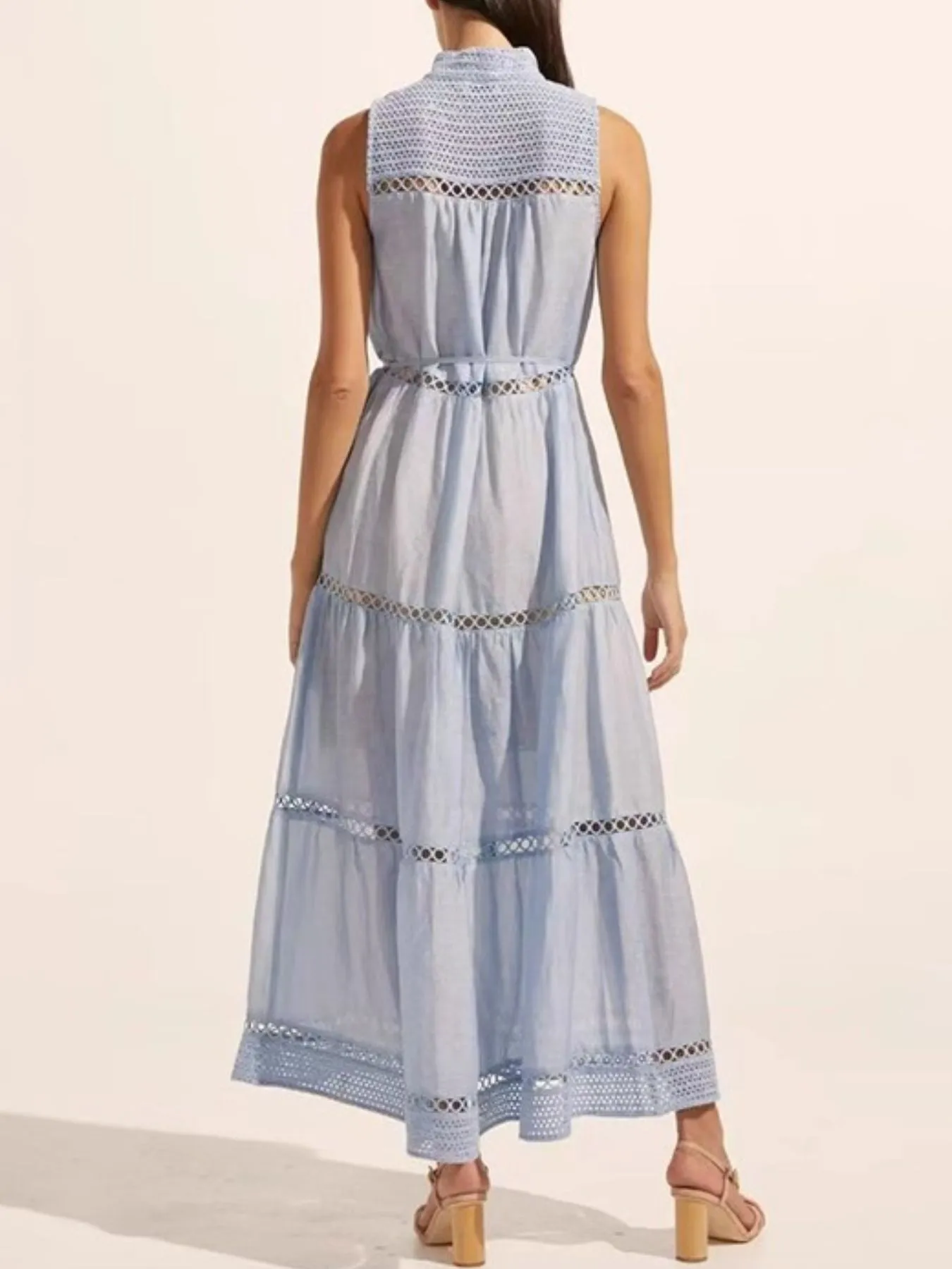 Hollow Out Sleeveless Midi Dress - Image 6