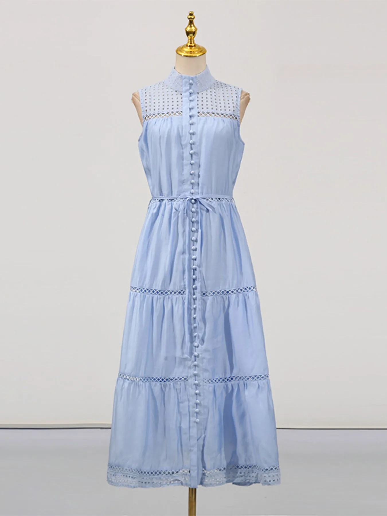 Hollow Out Sleeveless Midi Dress - Image 7