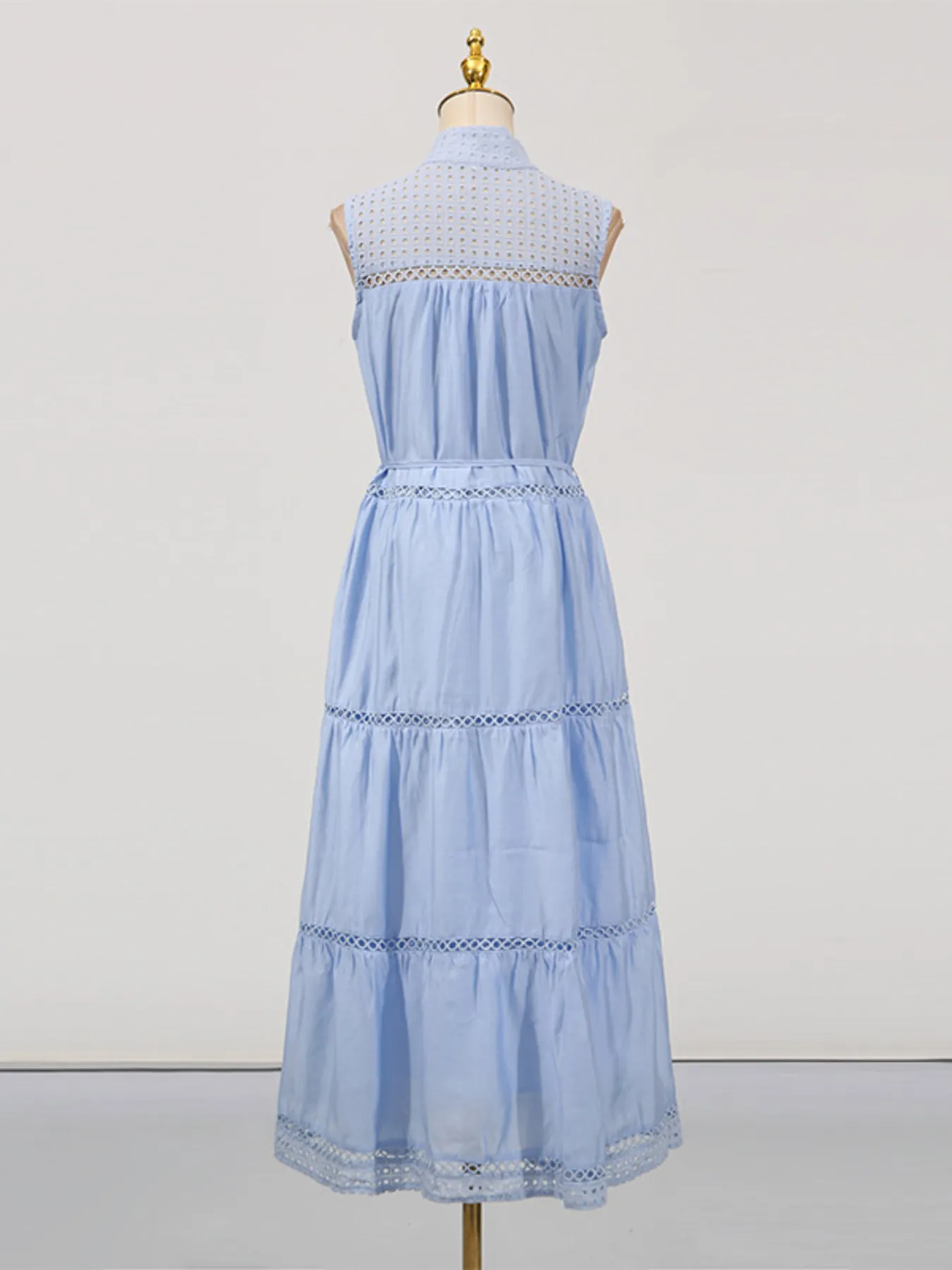 Hollow Out Sleeveless Midi Dress - Image 9