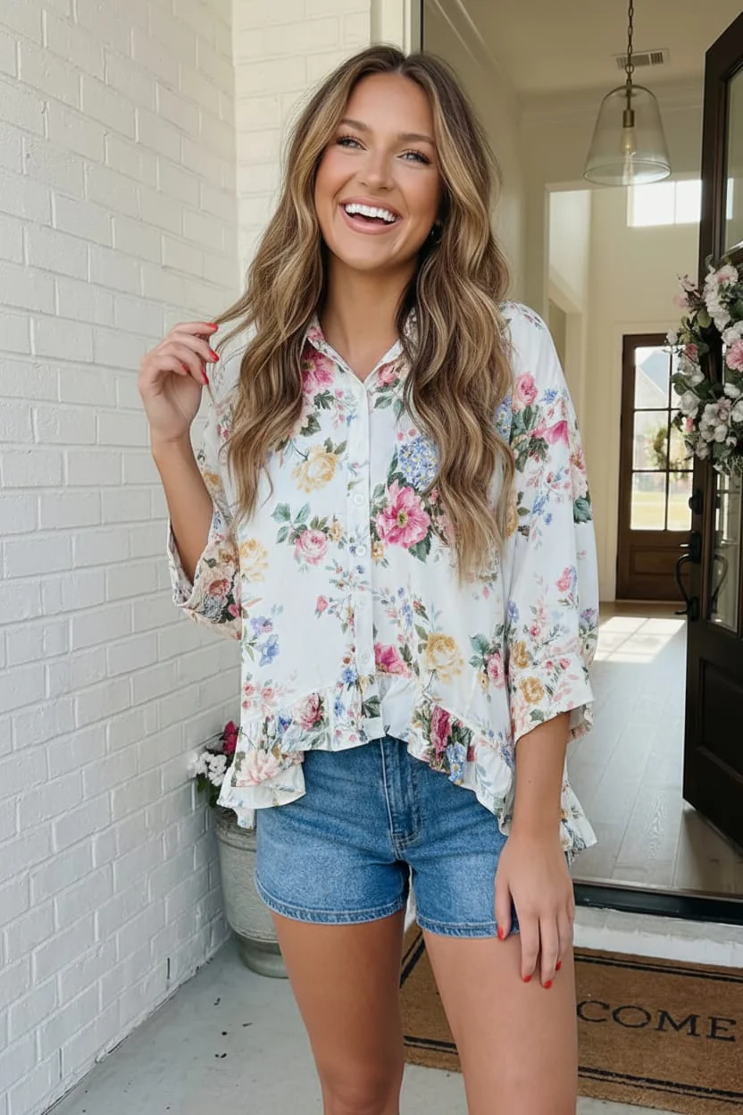 Home for the Weekend Floral Peplum Blouse - Image 5