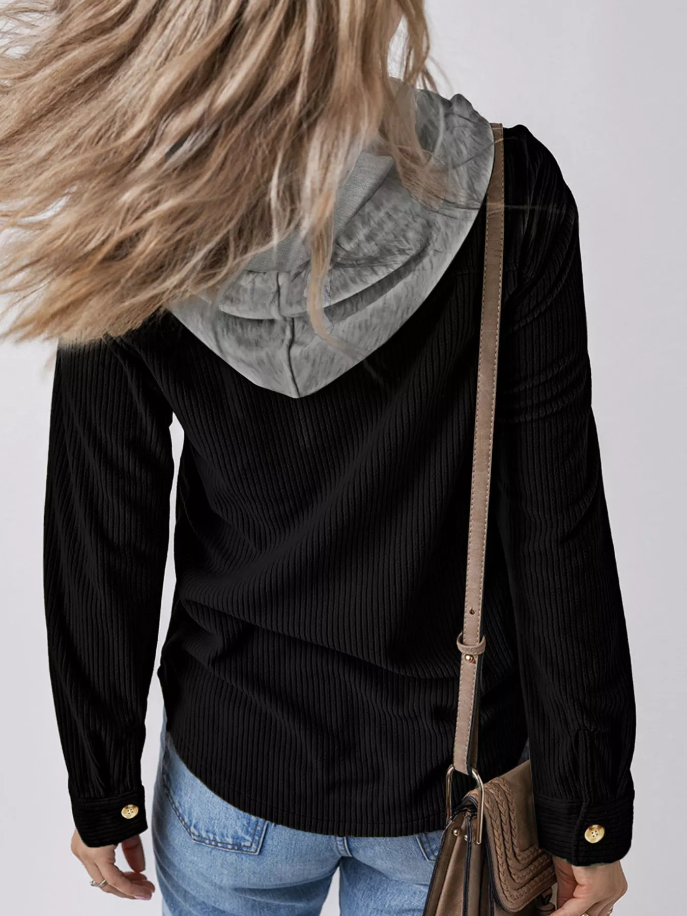 Hooded Corduroy Button-Down Jacket - Image 7