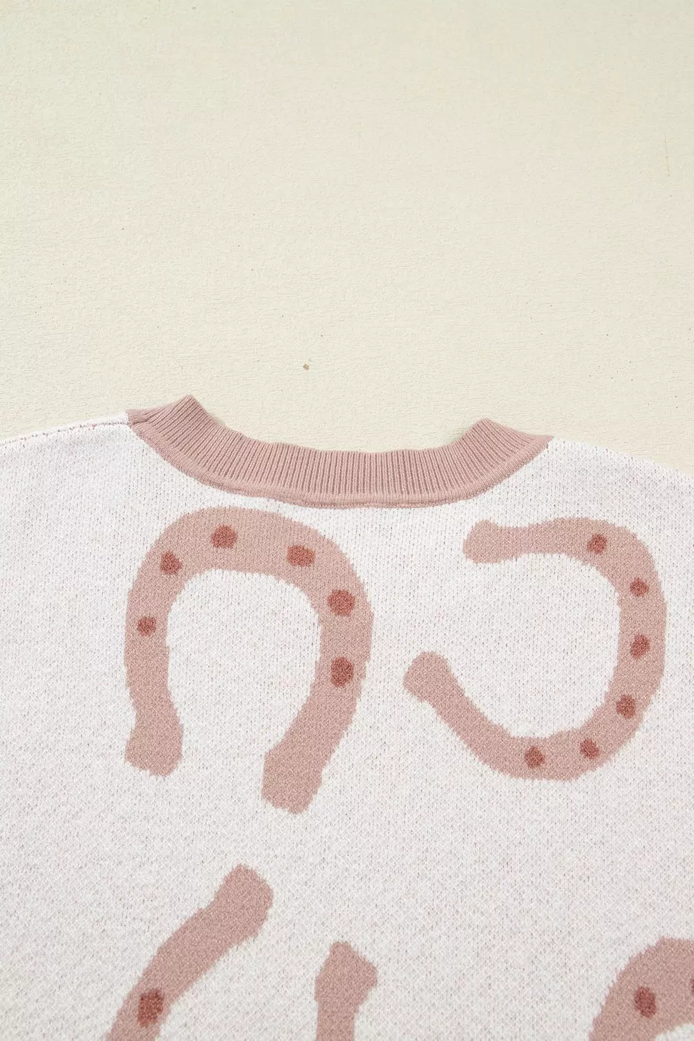 Horse Shoe Western Print Tied Side Cap Sleeve Knit Top - Image 6