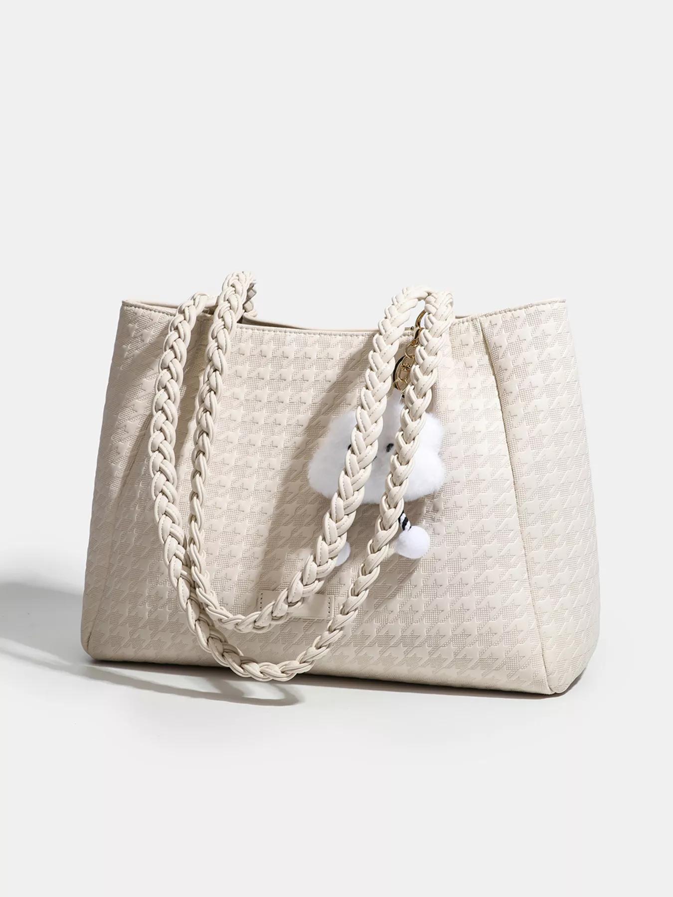 Houndstooth Pattern Shoulder Bag - Image 4