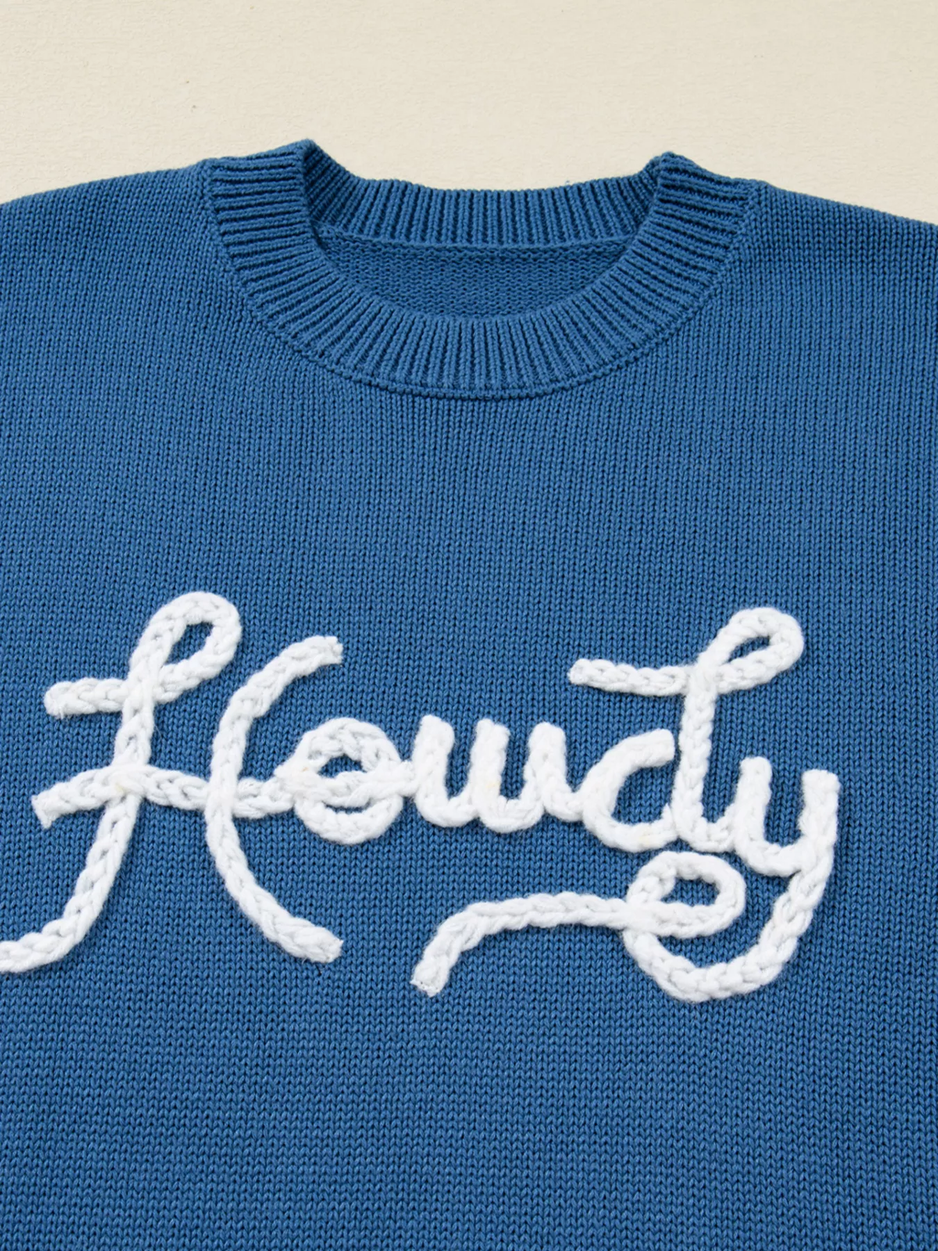 Howdy Embroidered Round Neck Sweater - Image 6