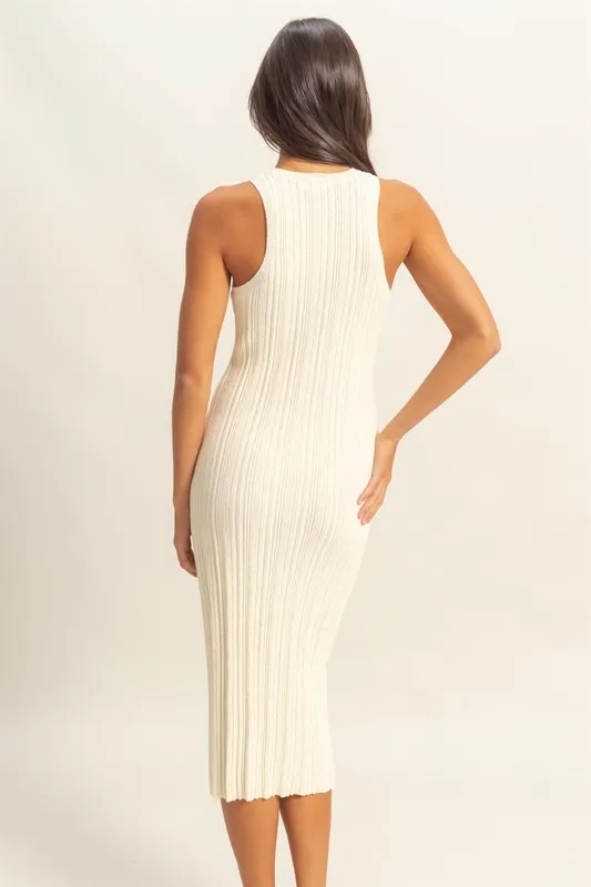 HYFVE Round Neck Bodycon Ribbed Knit Dress - Image 3