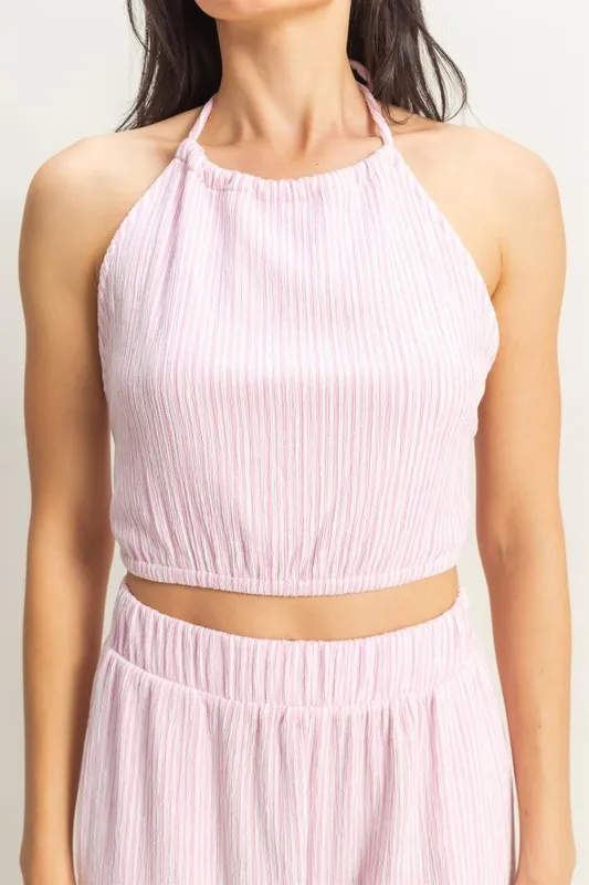HYFVE Striped Halter Neck Top and Pants Set - Image 4