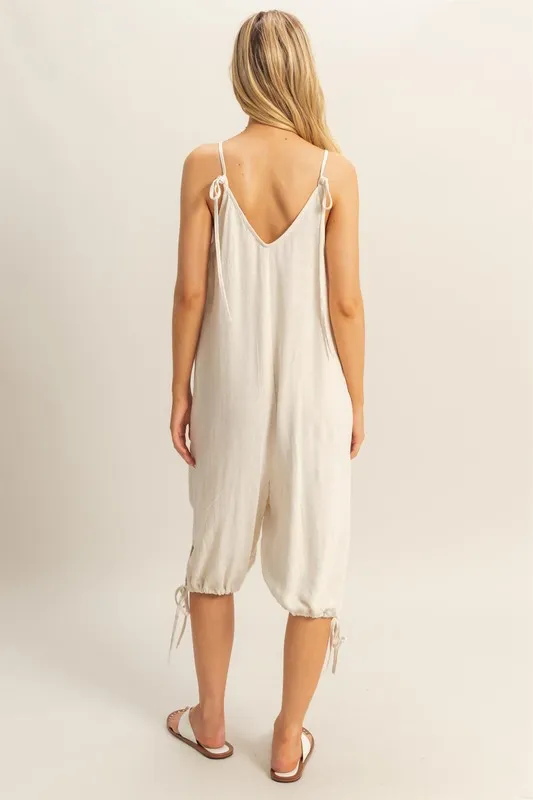 HYFVE V-Neck Pocket Detail Side Tie Hem Romper - Image 3