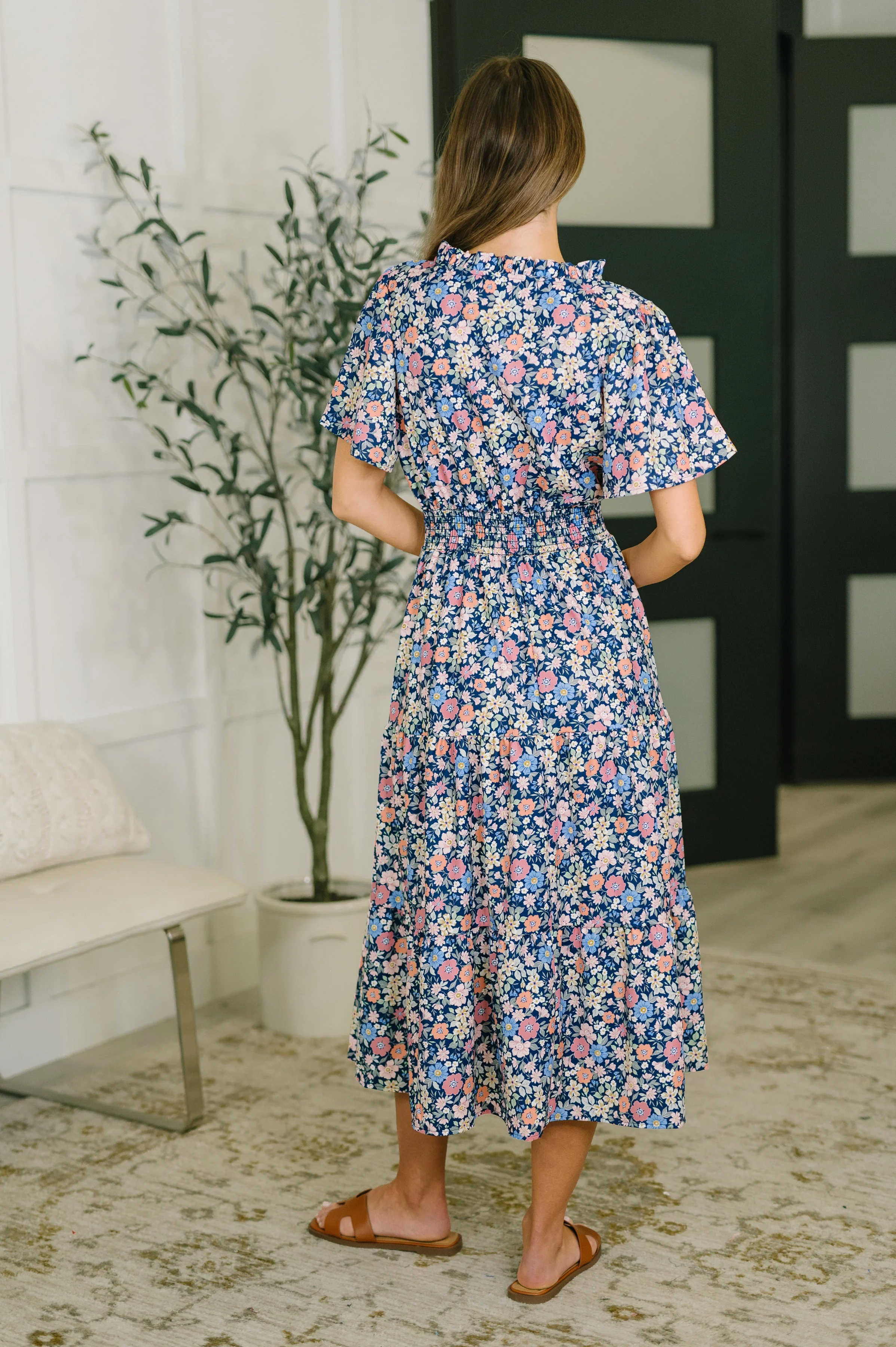 I Wanna Talk Notch Neck Midi Dress - Image 3