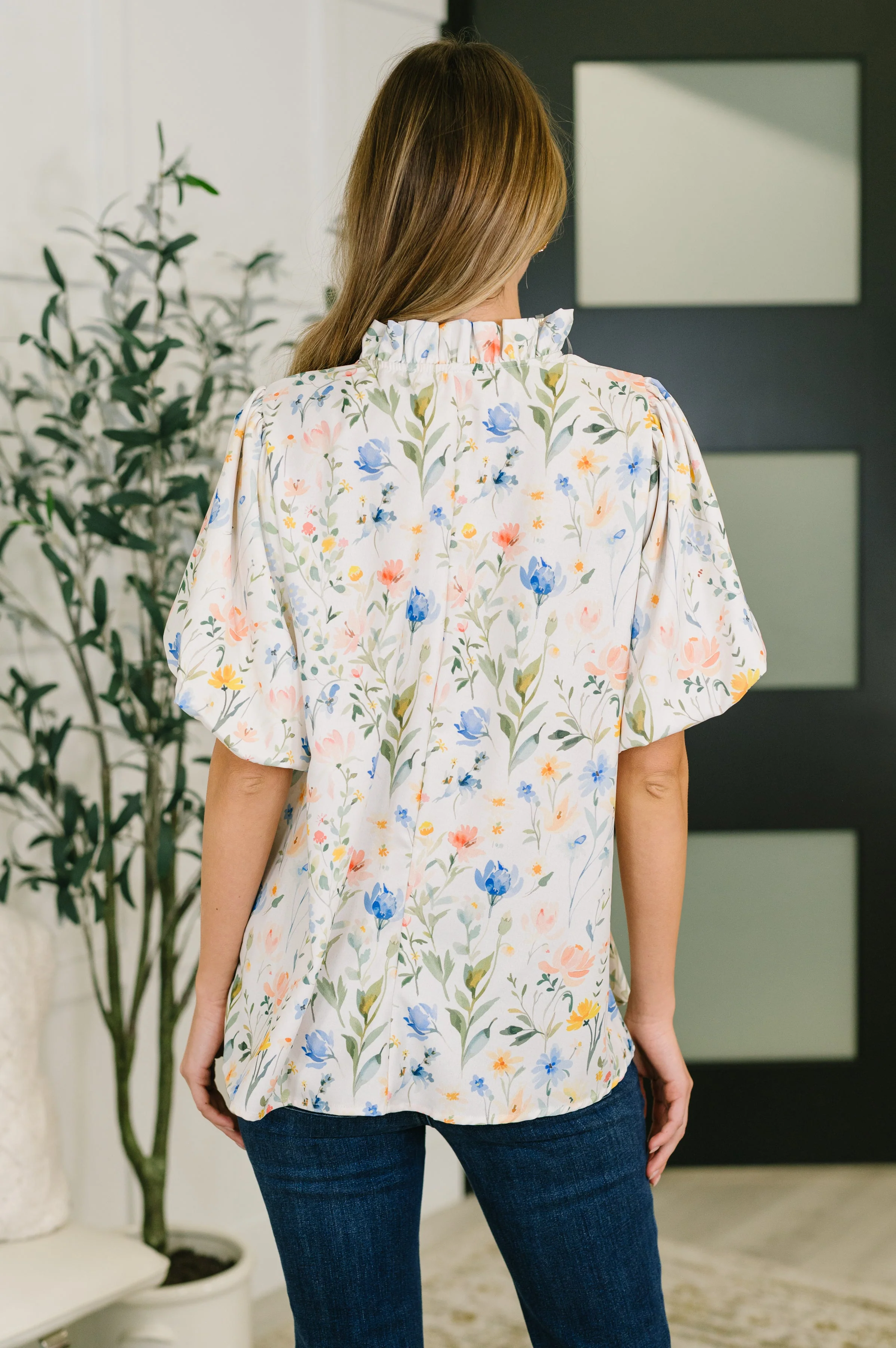 In All This Time Notch Neck Floral Blouse - Image 5