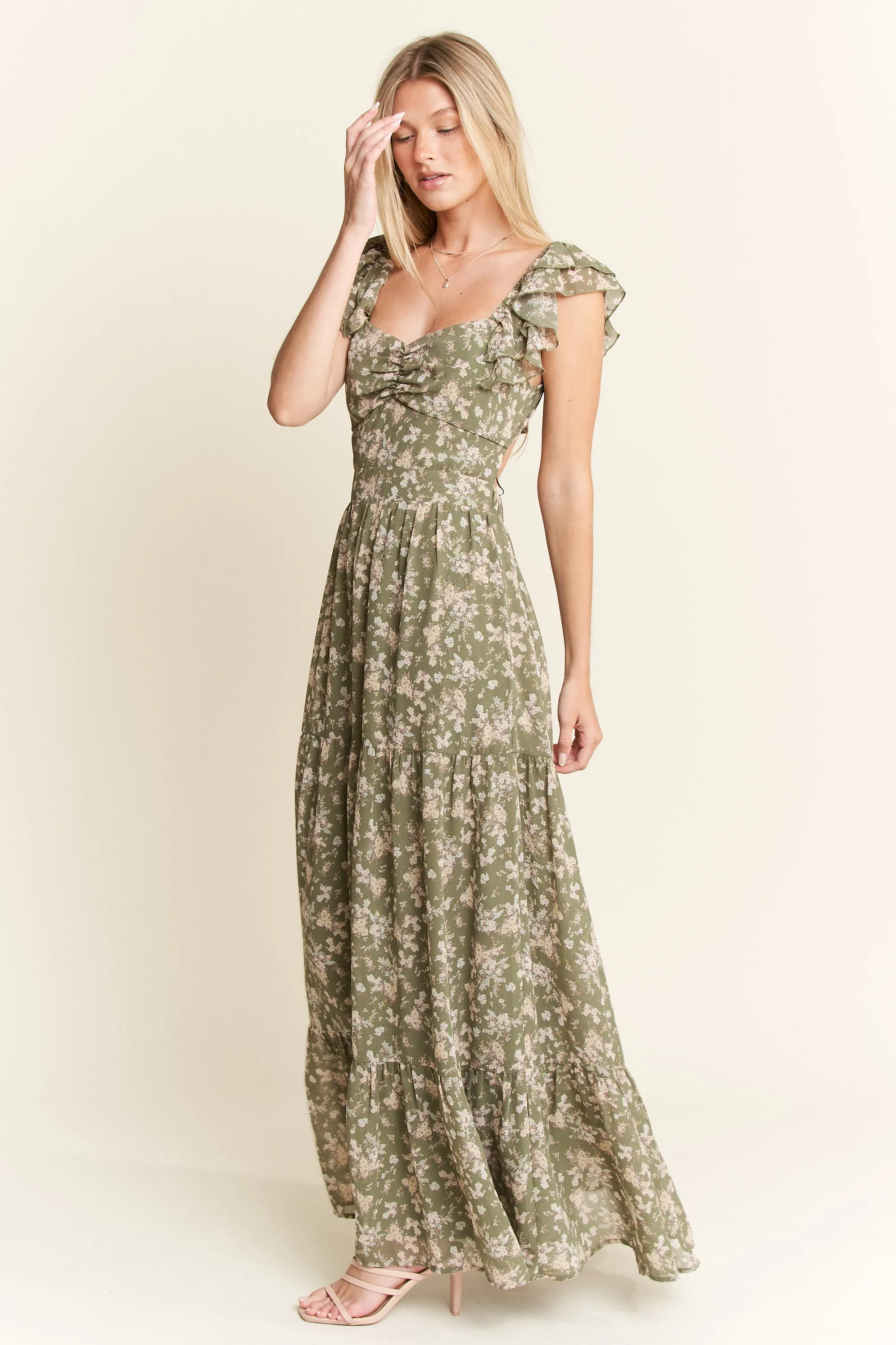 Jade By Jane Ruffle Sleeve Tiered Maxi Dress - Image 4