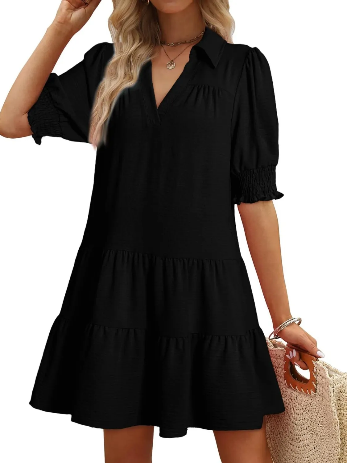 Johnny Collar Short Sleeve Mini Dress - Image 17