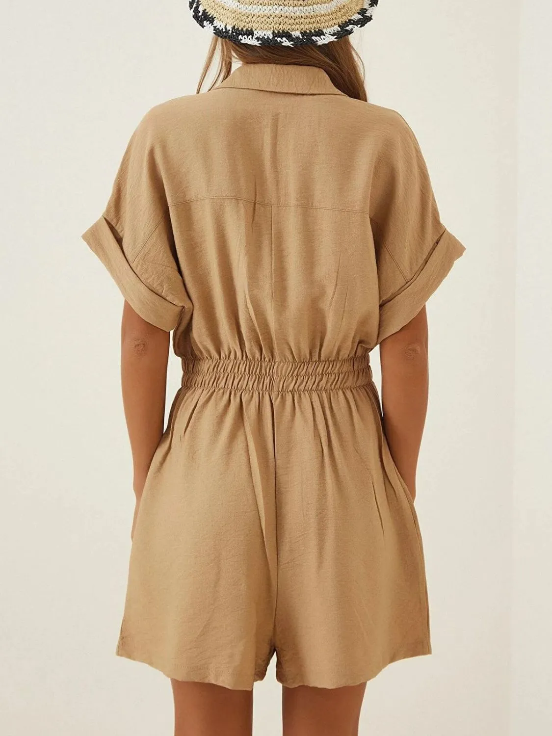 Johnny Collar Short Sleeve Romper - Image 3