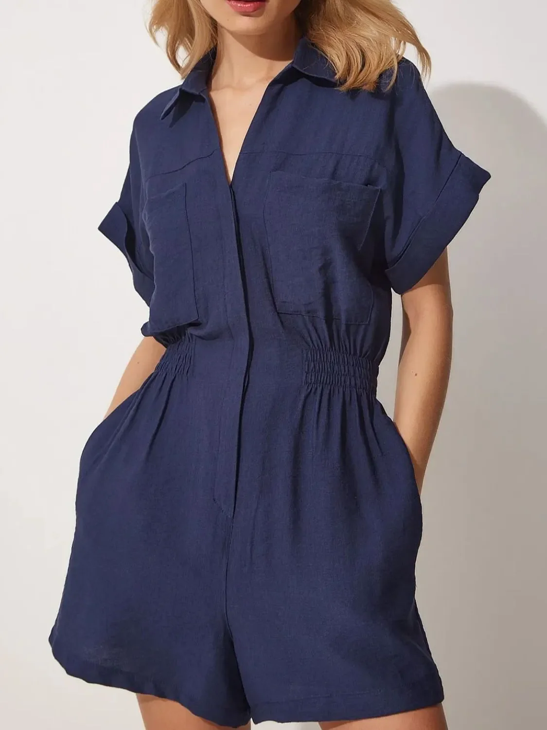 Johnny Collar Short Sleeve Romper - Image 4
