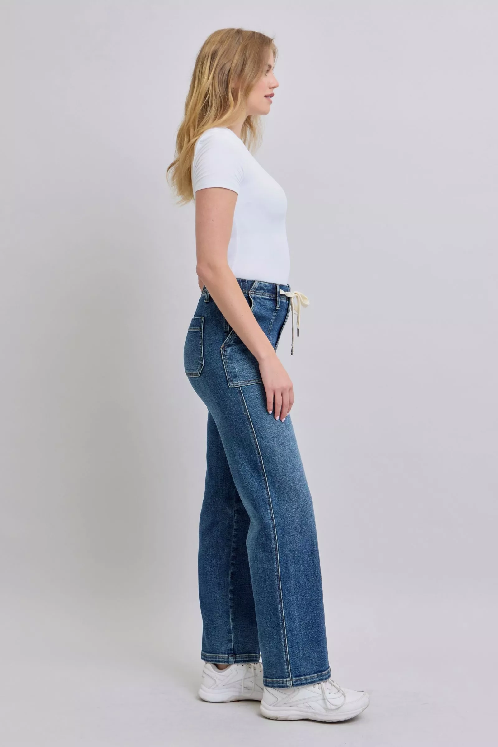 Judy Blue Drawstring Straight Jeans with Pockets - Image 7