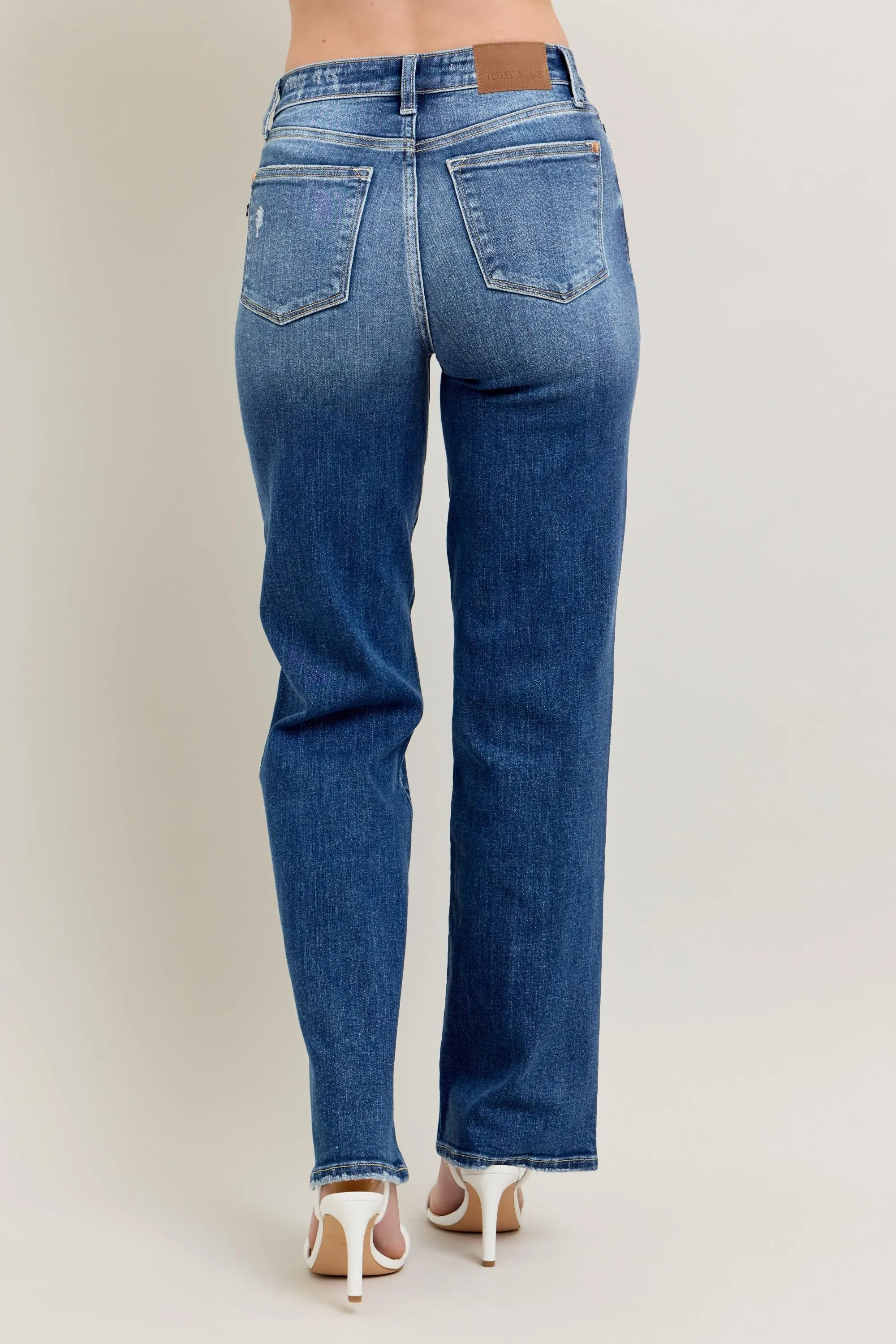 Judy Blue Full Size High Waist 90's Straight Leg Jeans Plus Size - Image 6