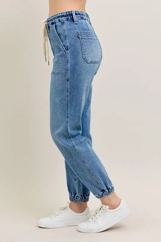 Judy Blue Full Size High Waist Denim Jogger Plus Size - Image 3