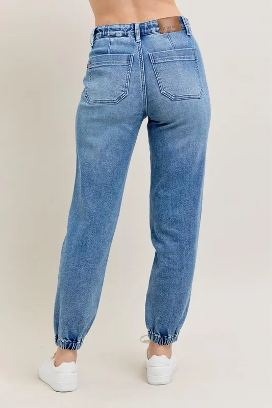 Judy Blue Full Size High Waist Denim Jogger Plus Size - Image 6