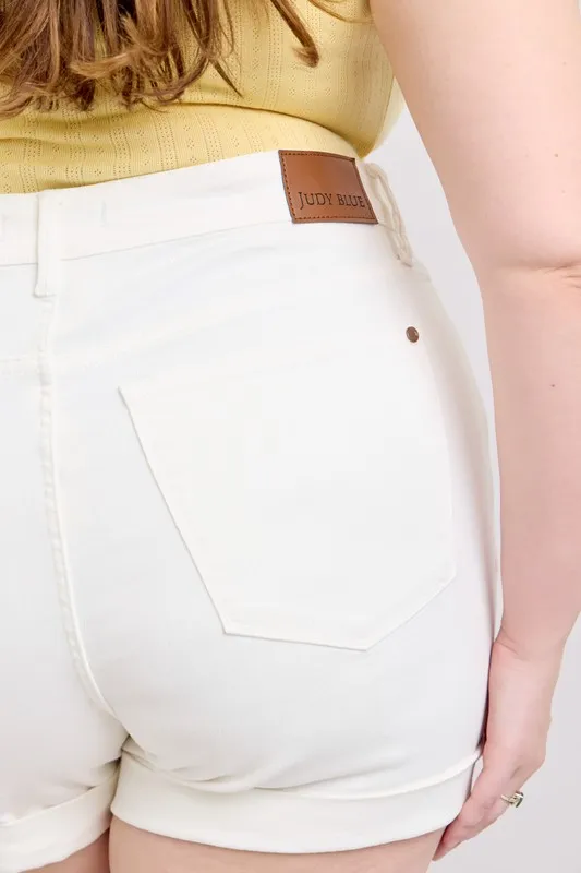 Judy Blue Full Size High Waist Double Roll Cuff Denim Shorts Plus Size - Image 18