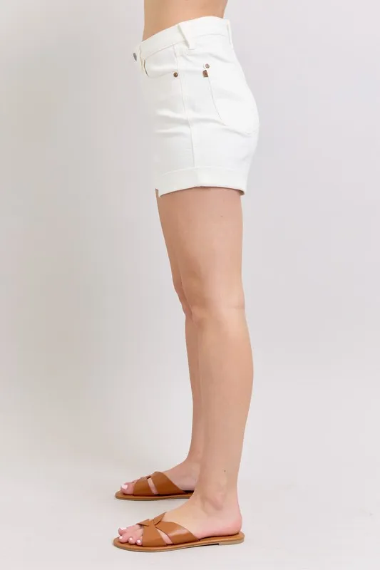 Judy Blue Full Size High Waist Double Roll Cuff Denim Shorts Plus Size - Image 4