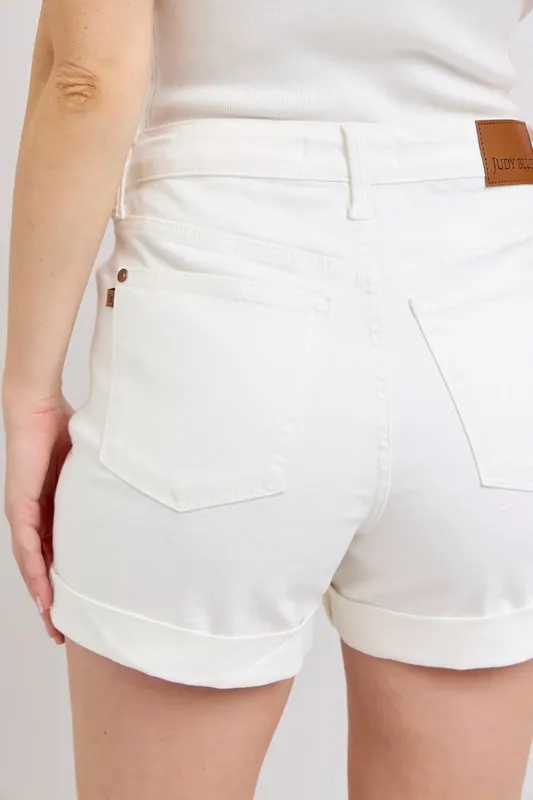 Judy Blue Full Size High Waist Double Roll Cuff Denim Shorts Plus Size - Image 8
