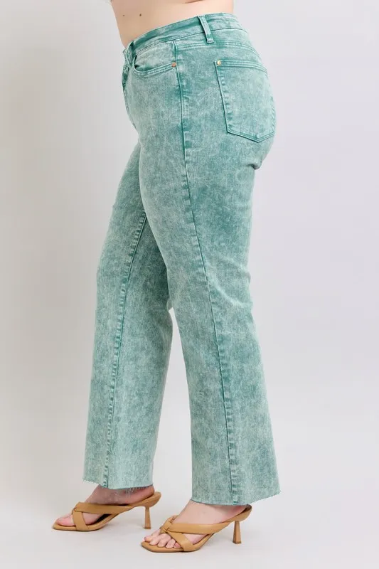 Judy Blue Full Size High Waist Garment Dyed Raw Hem Dad Jean Plus Size - Image 7