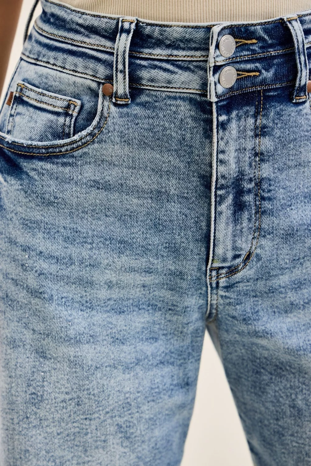 Judy Blue Full Size High Waist Marlow Arc Leg Jeans with Double Waistband Plus Size - Image 4