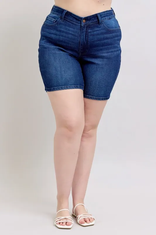 Judy Blue Full Size High Waist V-Front Bermuda Plus Size - Image 11