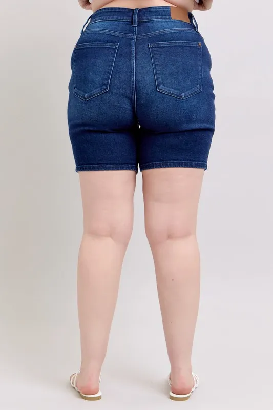 Judy Blue Full Size High Waist V-Front Bermuda Plus Size - Image 15