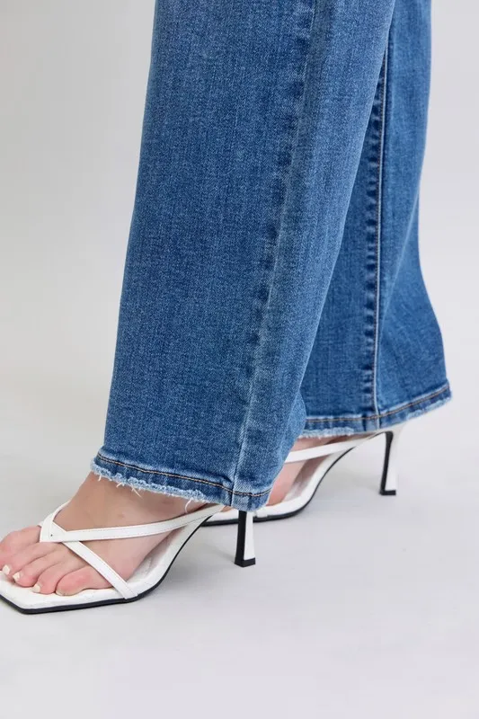 Judy Blue Full Size High Waist V-Front Vintage Wash Straight Jeans Plus Size - Image 10
