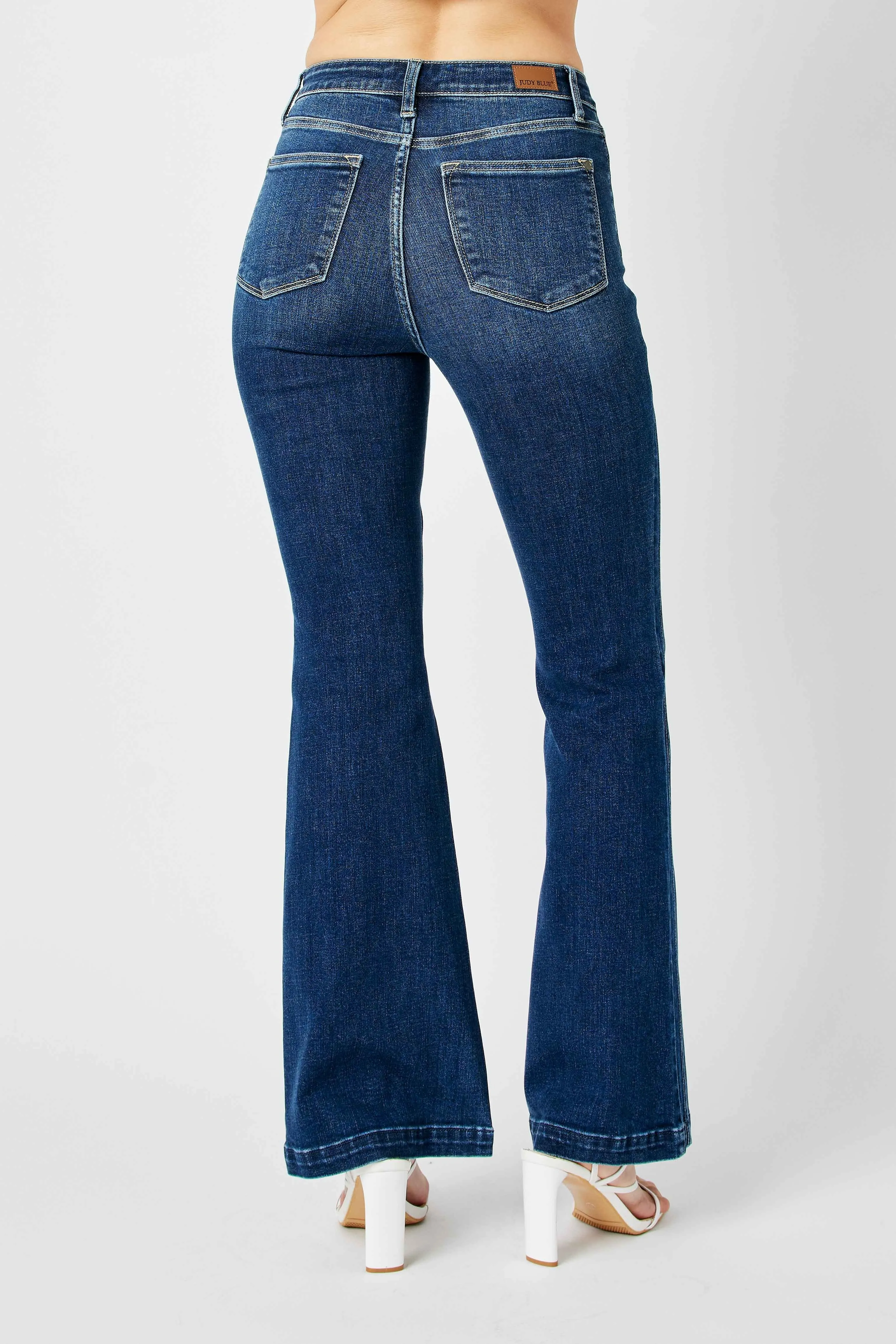 Judy Blue Full Size Hw Angled Side Seam Detail Flare Jeans Plus Size - Image 5