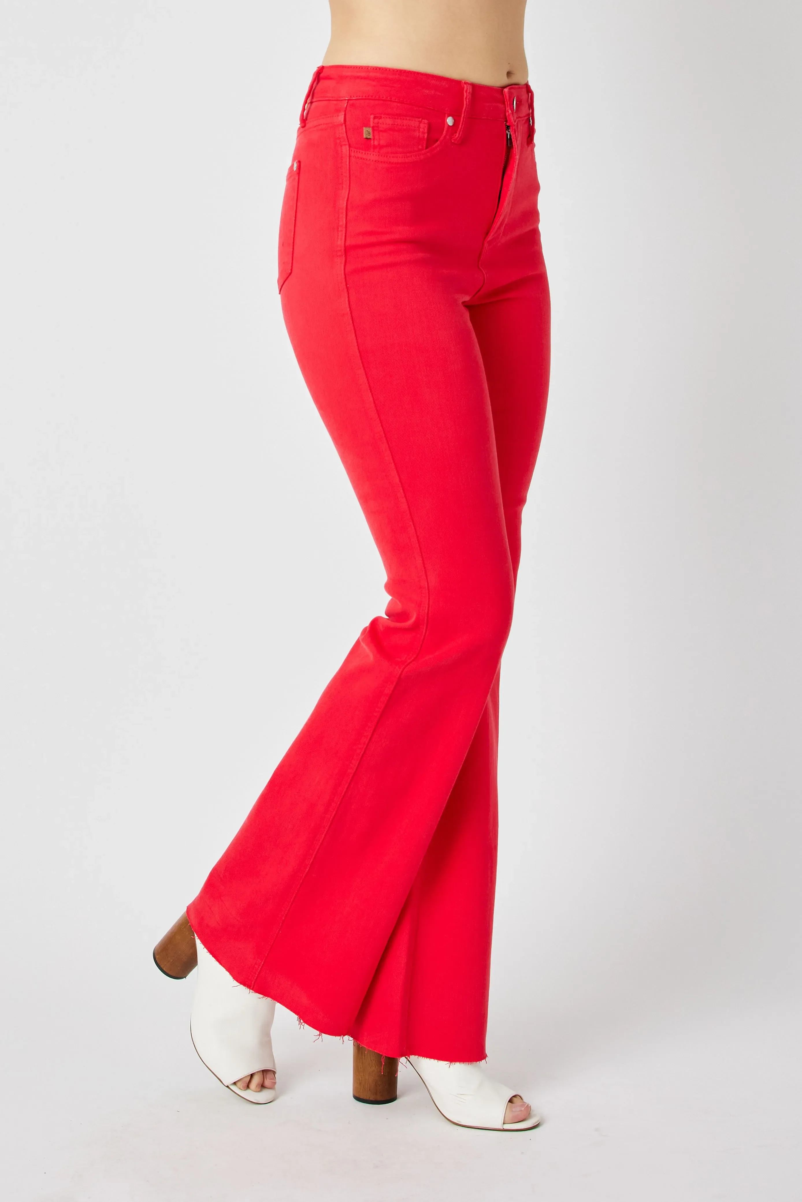 Judy Blue Full Size Hw Tummy Control Garment Dyed Flare Jeans Plus Size - Image 6