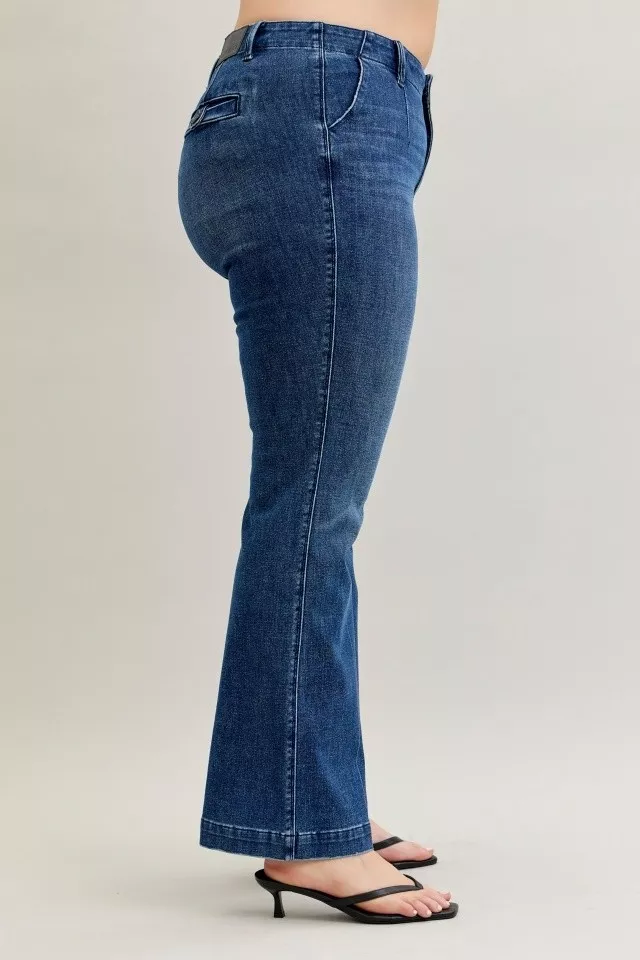 Judy Blue Full Size Mid Rise Bootcut Jeans with Welt Pockets Plus Size - Image 13