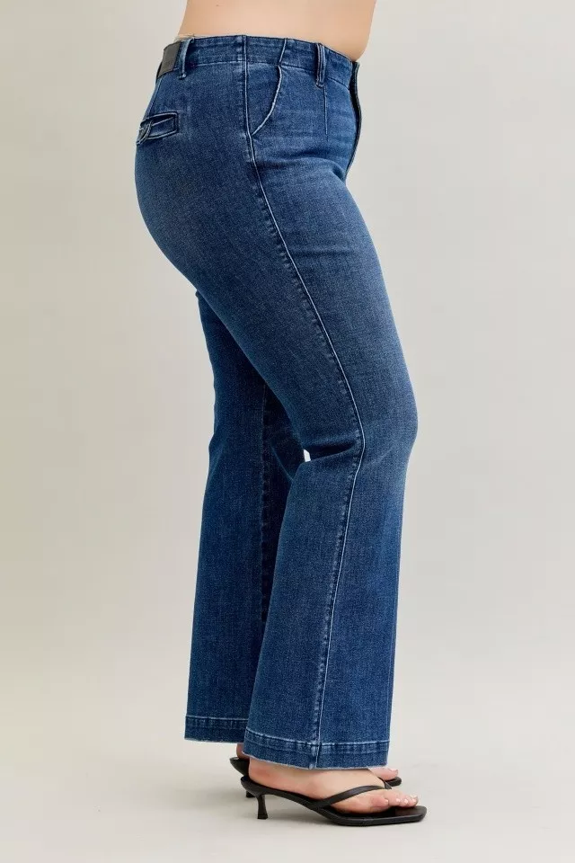 Judy Blue Full Size Mid Rise Bootcut Jeans with Welt Pockets Plus Size - Image 14