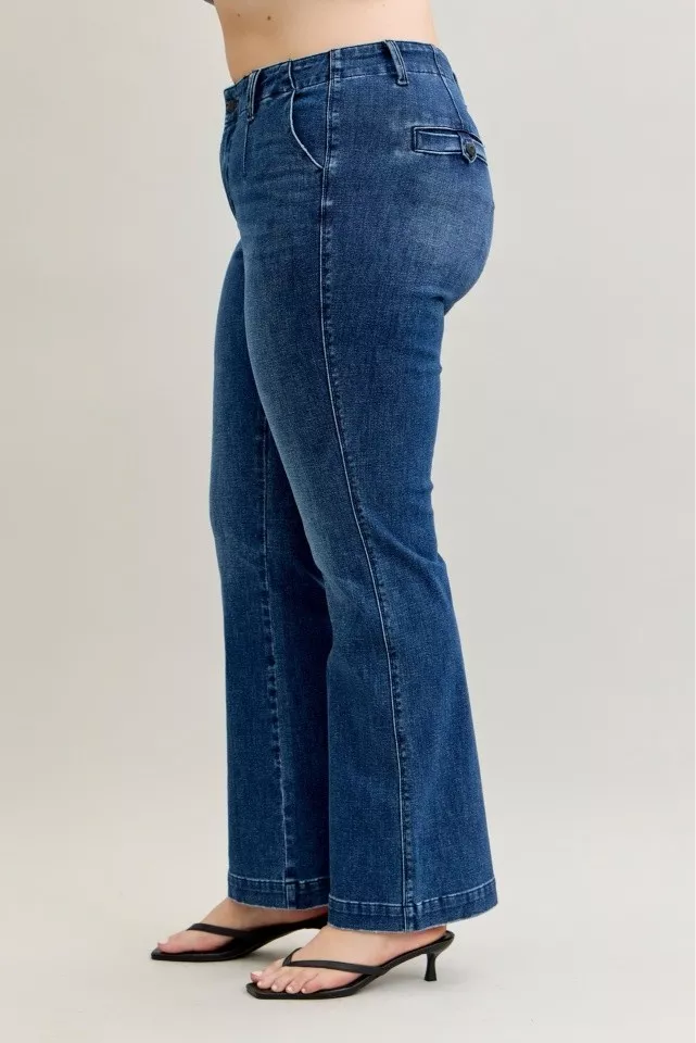 Judy Blue Full Size Mid Rise Bootcut Jeans with Welt Pockets Plus Size - Image 17